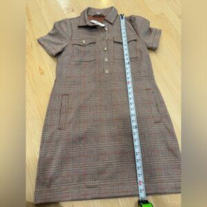 LOFT Plaid Jacket in Brown with Subtle Red Windowpane